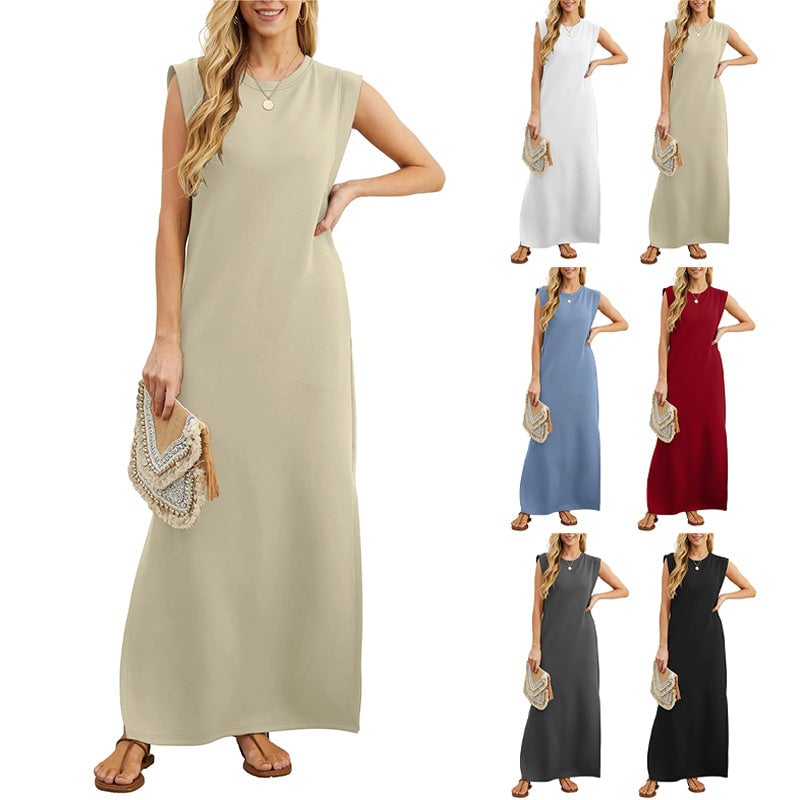 👗Women's casual dress without pleats, with a slit at the bottom✨