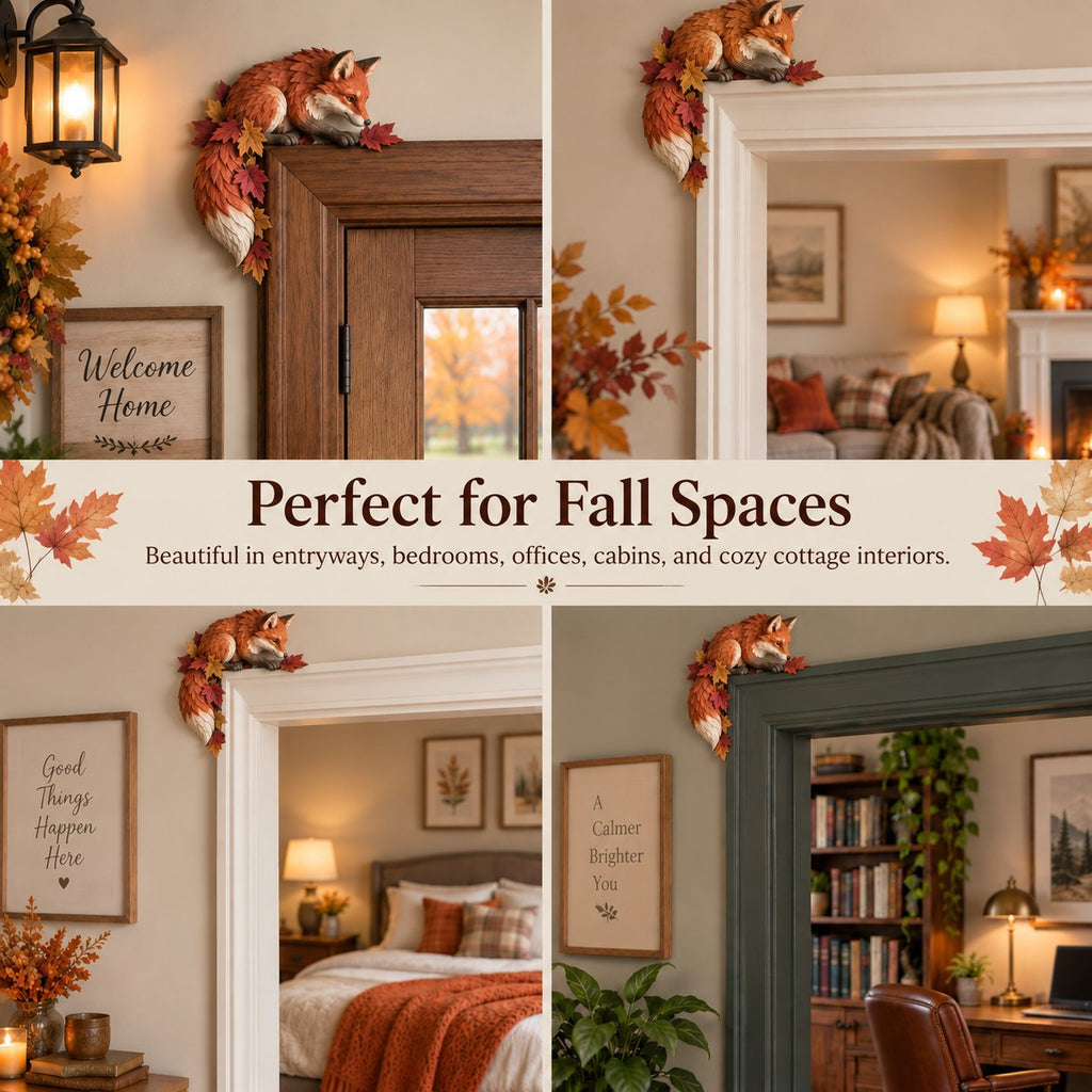 🎉Autumn Fox & Maple Leaves Door Frame Corner Decor