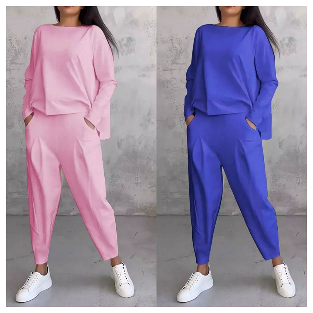 🌸Women's 2-piece set: long-sleeved round neck top + pants