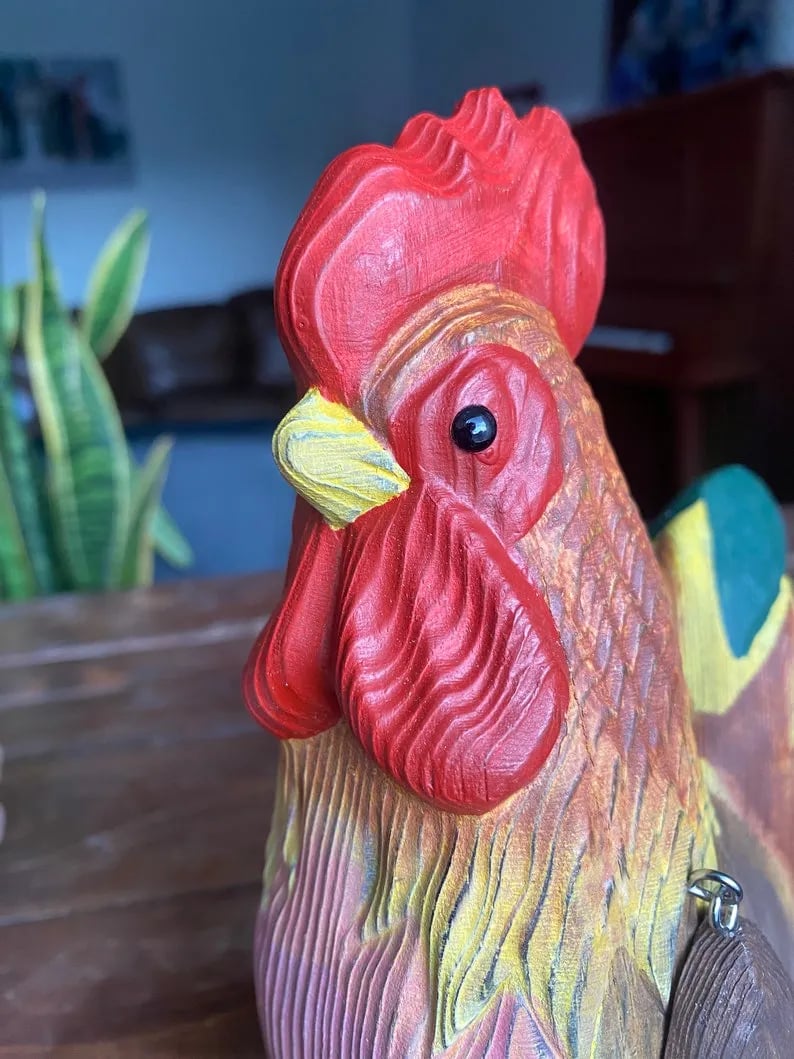 Hand-Carved Wooden Sitting Animal  – Unique & Charming!