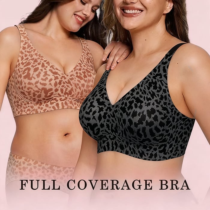 🔥Super Firming Leopard Print Jelly Bra | Women Wirefree Bras 👍