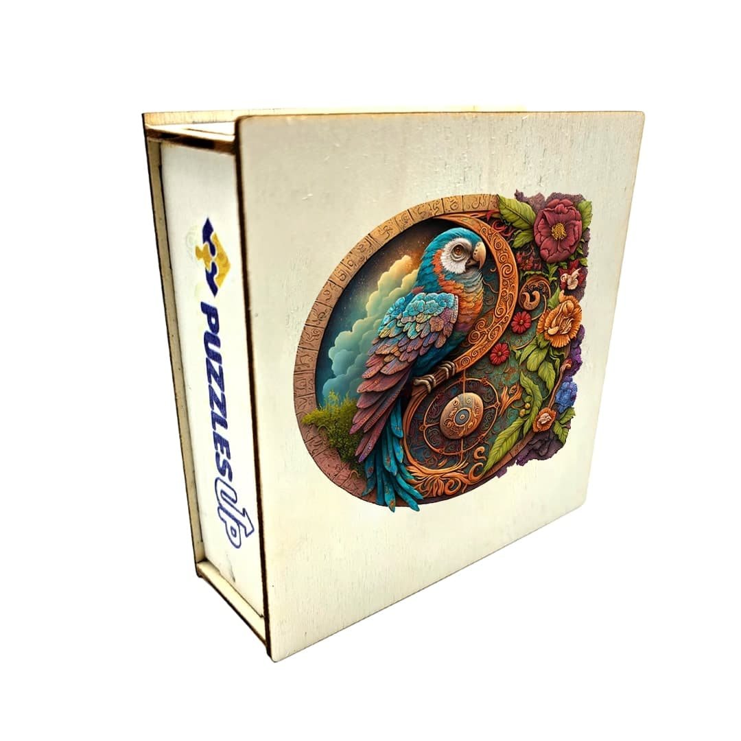 🎄 Christmas Special 🎁: Irregular Circular Wooden Puzzle with Exotic Birds 🦜 and Animals 🐾