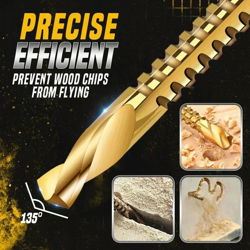 🔥HOT SALE🔥✨ Twist Drill Bit Set – Titanium-Coated, Serrated, Multi-Material 🔩