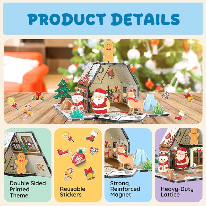🏆Magnetic Gingerbread House Building Set