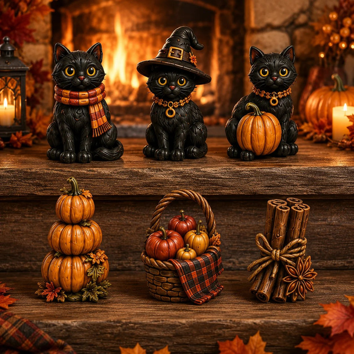 24 Cozy Witchy Miniatures, Black Cat Collectibles & Magical Fall Cottage Surprises, Acrylic Charms Blind Box