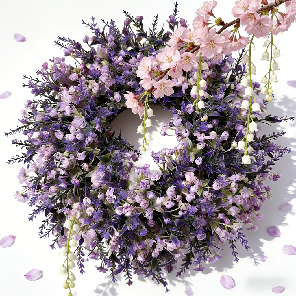13.78-inch Lavender Artificial Flower Wreath 🌸💜