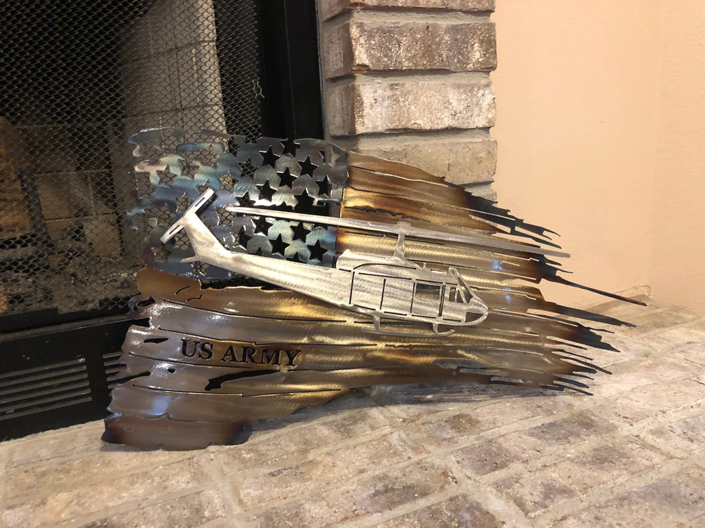 (🎁Father's Day Sales🎁)Tattered American Flag - Huey Edition(40cm*20cm /16in*8in)