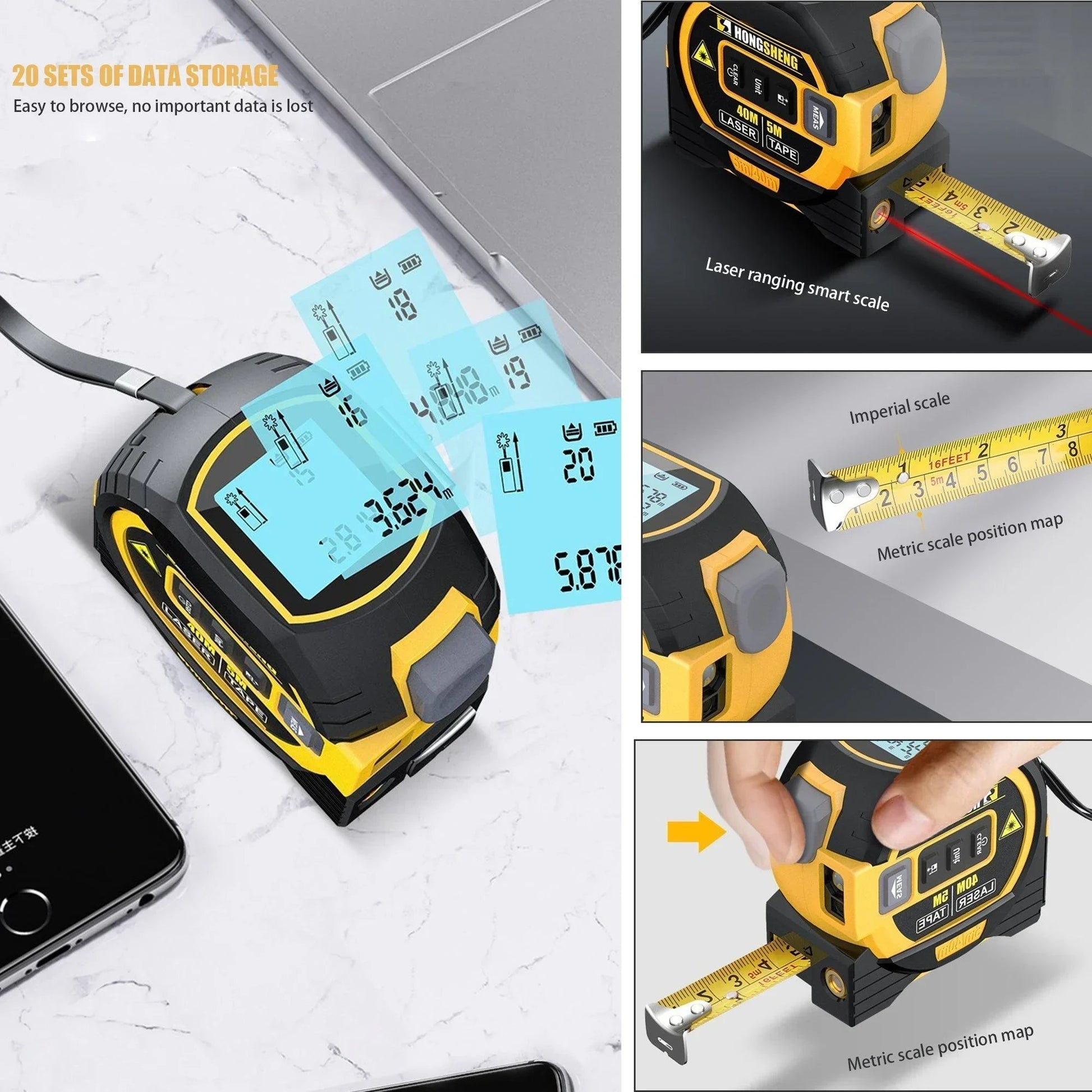 🎁High Precision Rangefinder Steel Tape Measure Tools