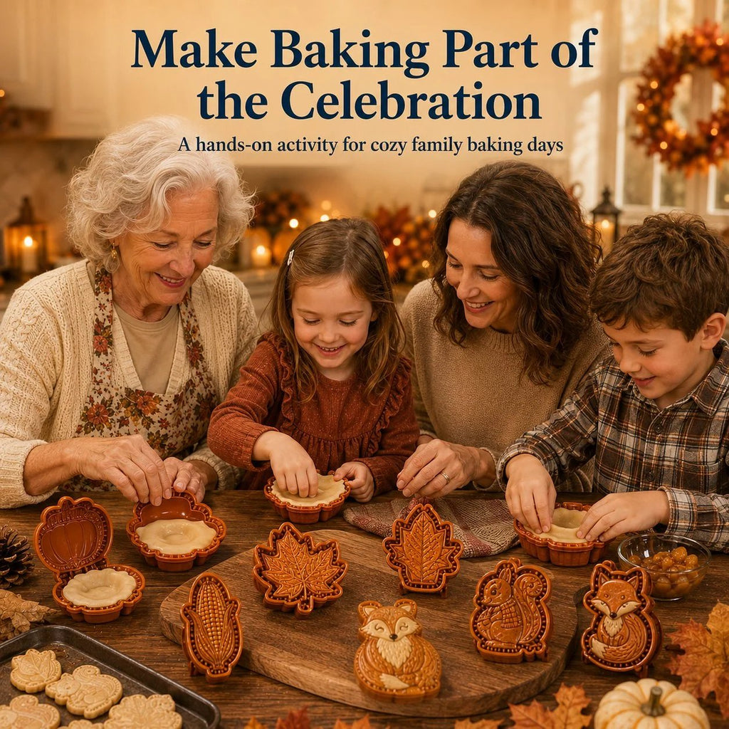 🔥HOT SALE🔥🔥😍 8-Design Fall Mini Pie Mold Collection | Reusable Embossed Molds for Shaping Detailed Owl, Fox, Turkey, Pumpkin, Acorn & More