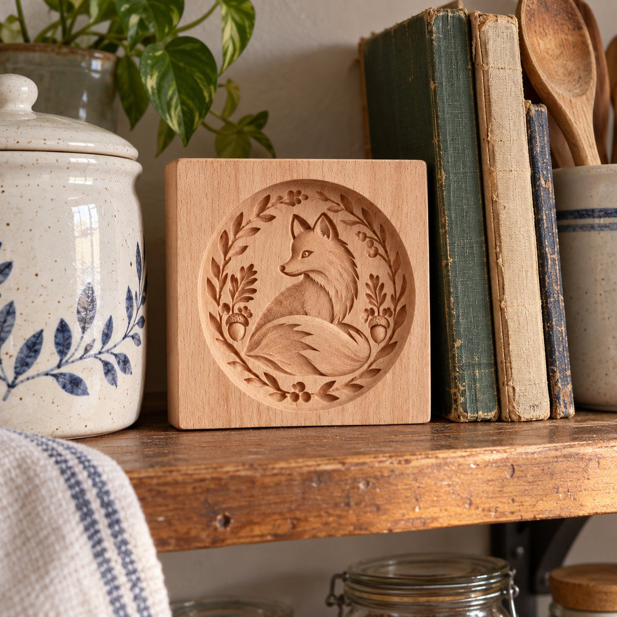 🌟✨ Woodland Animal Cookie Mold | 4.7-Inch Wooden Embossing Mold for Cozy Homemade Cookies 🍪