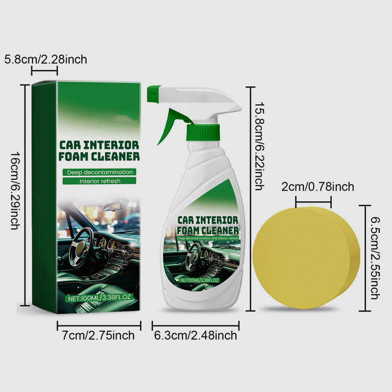 Effective Car Interior Foam Cleaner with Sponge(BUY 1 GET 1 FREE)