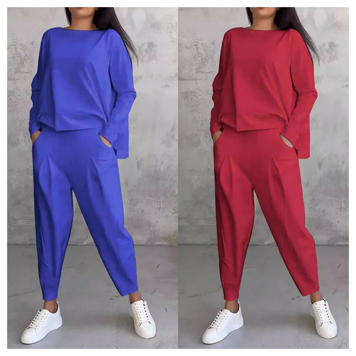 🌸Women's 2-piece set: long-sleeved round neck top + pants