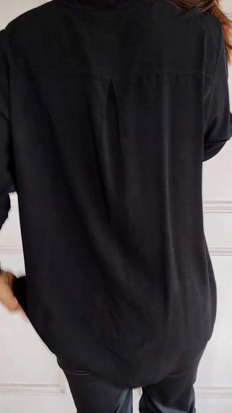 Sequin Long Sleeve V-Neck Top main image 1