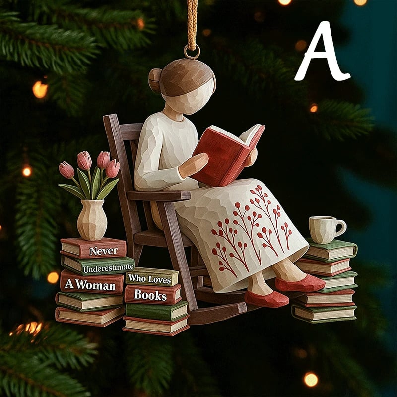 🎄📚8CM Acrylic Reader Christmas Decoration(Single-sided printing, double-sided viewable)