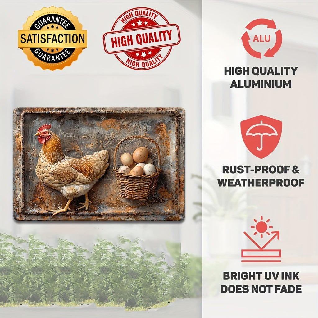 🔥Vintage Chicken & Fresh Eggs Metal Sign