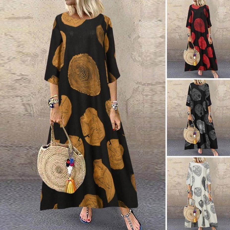 🔥Summer Hot Sales - 49% OFF👉LADIES PRINTED SUMMER CASUAL POLKA DOT MAXI DRESS