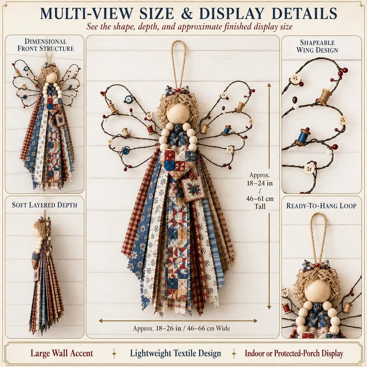 Angel Fabric Hanging DIY Kit - Stitch a Little Blessing That Stays Forever