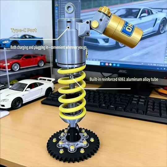 🎁🔥Ohlins Inspired Suspension Shock Absorber Lamp - Adjustable LED Light for Gamers & Car Enthusiasts