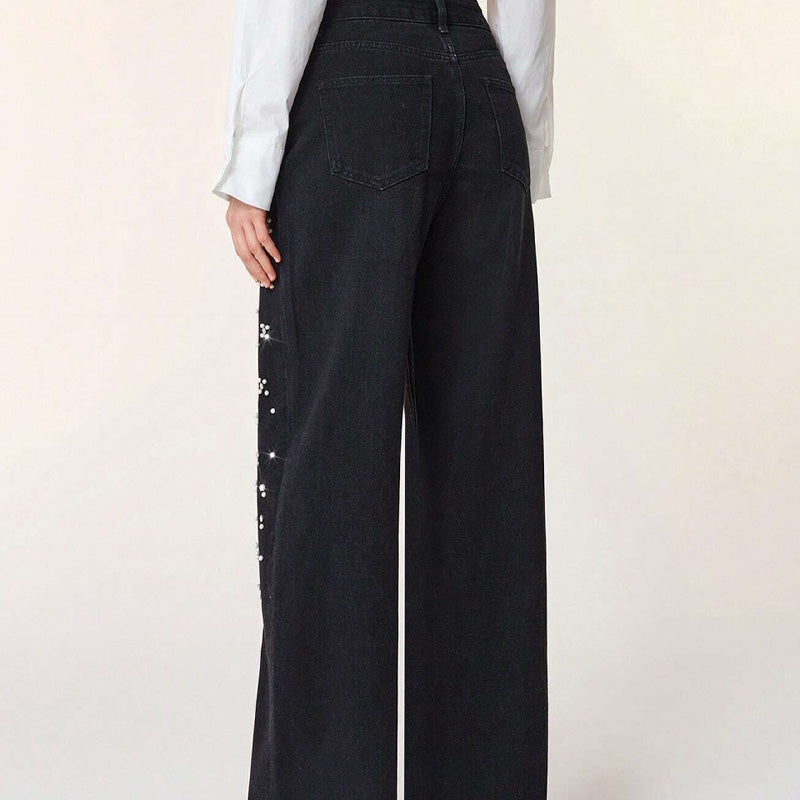 🔥Limited-time offer-Elegant Embellished Denim Pants for Women