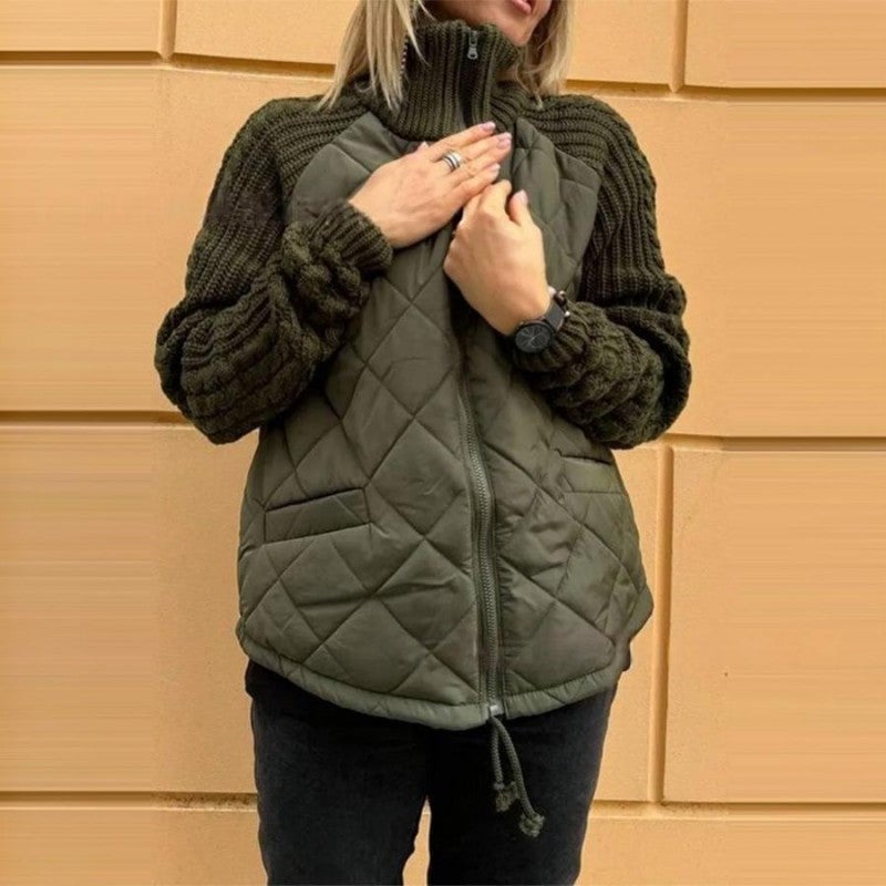 🍂 Fall/Winter on sale ❄️ Women's knitted patchwork puffa jacket