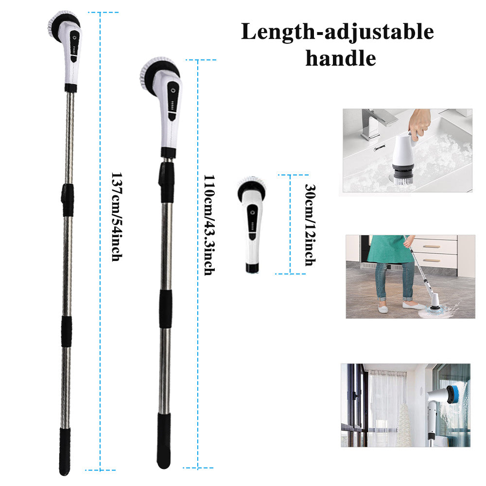 🔥 7-in-1 Cordless Electric Long Handle Retractable Cleaning Brush