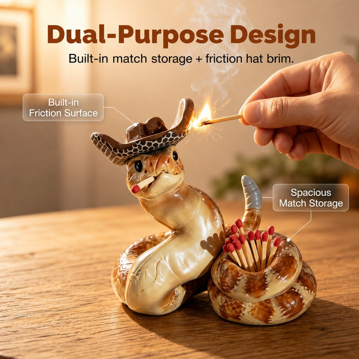 🎉🐍 Snake-Shaped Match Holder – Creative Decorative Match Holder