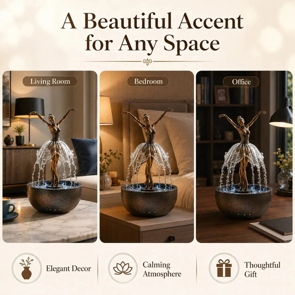 🎁 Ballerina Waterfall Bluetooth Speaker Fountain