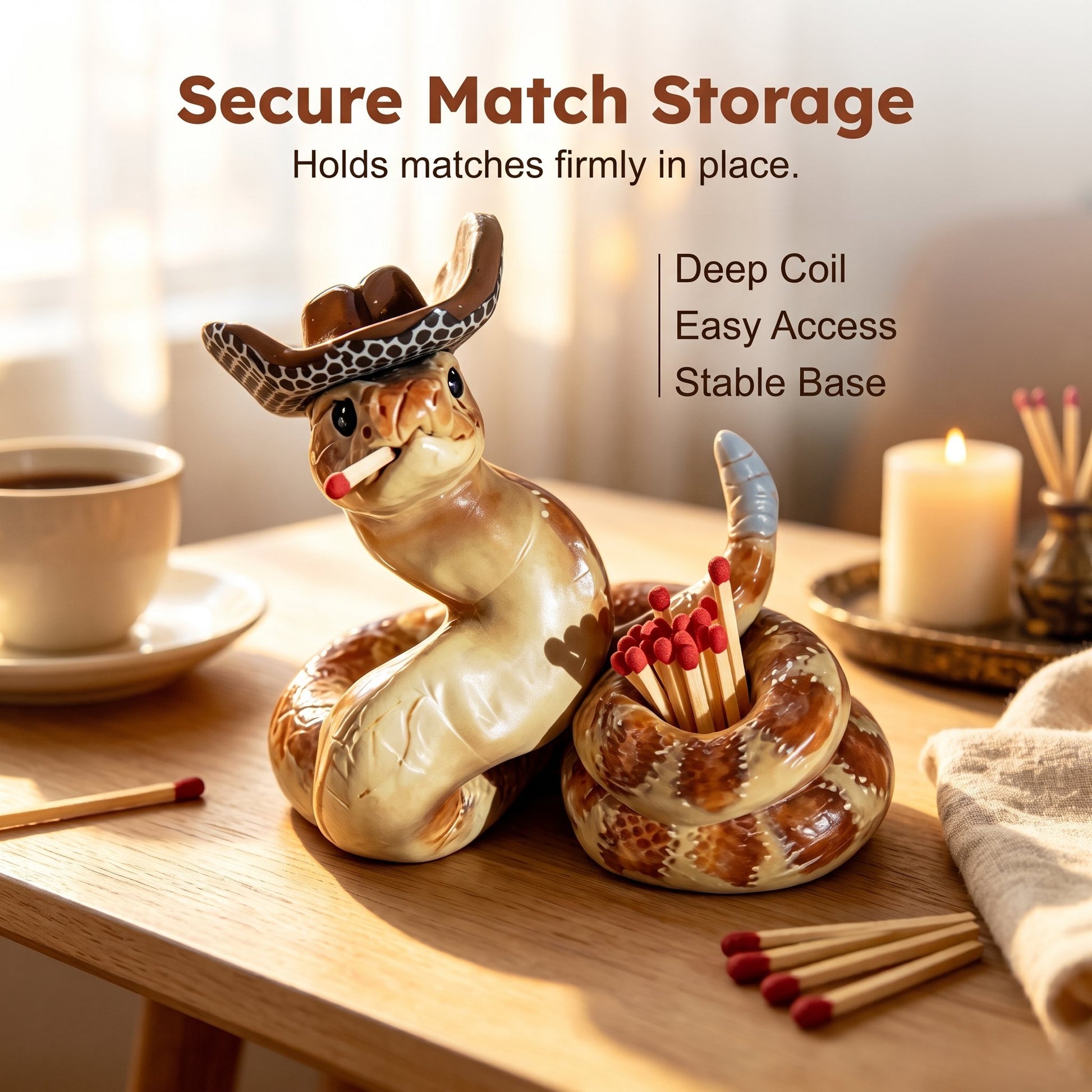 🎉🐍 Snake-Shaped Match Holder – Creative Decorative Match Holder