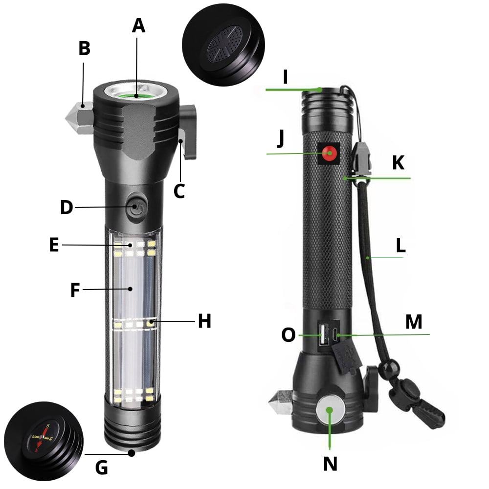💥9-In-1 Solar Power Multi-Function Tactical Flashlight💥-BUY 2 FREE SHIPPING