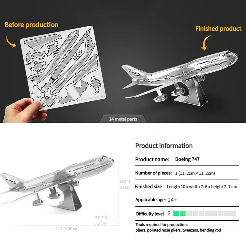 🎉✈️ DIY Full-Metal Aircraft Model Kits