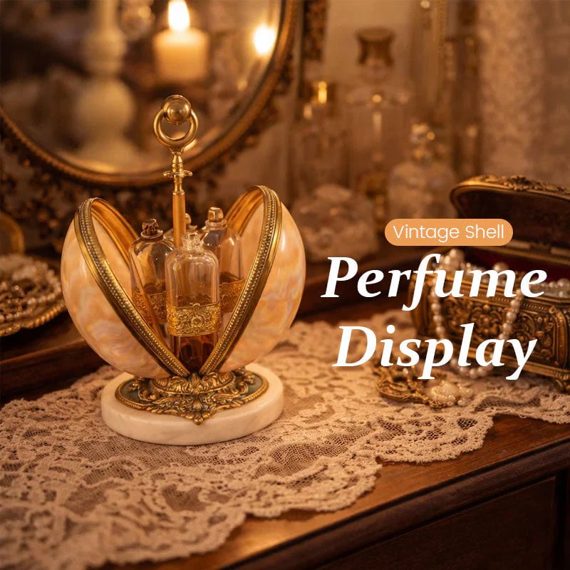 Vintage Shell Perfume Display(includes 4 empty perfume decanters)