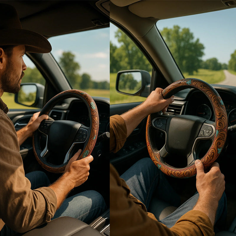 Western Cowboy Steering Wheel Cover