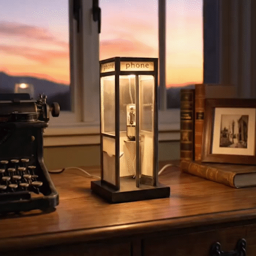 📞Retro Telephone Booth Table Lamp - Nostalgic LED Night Light