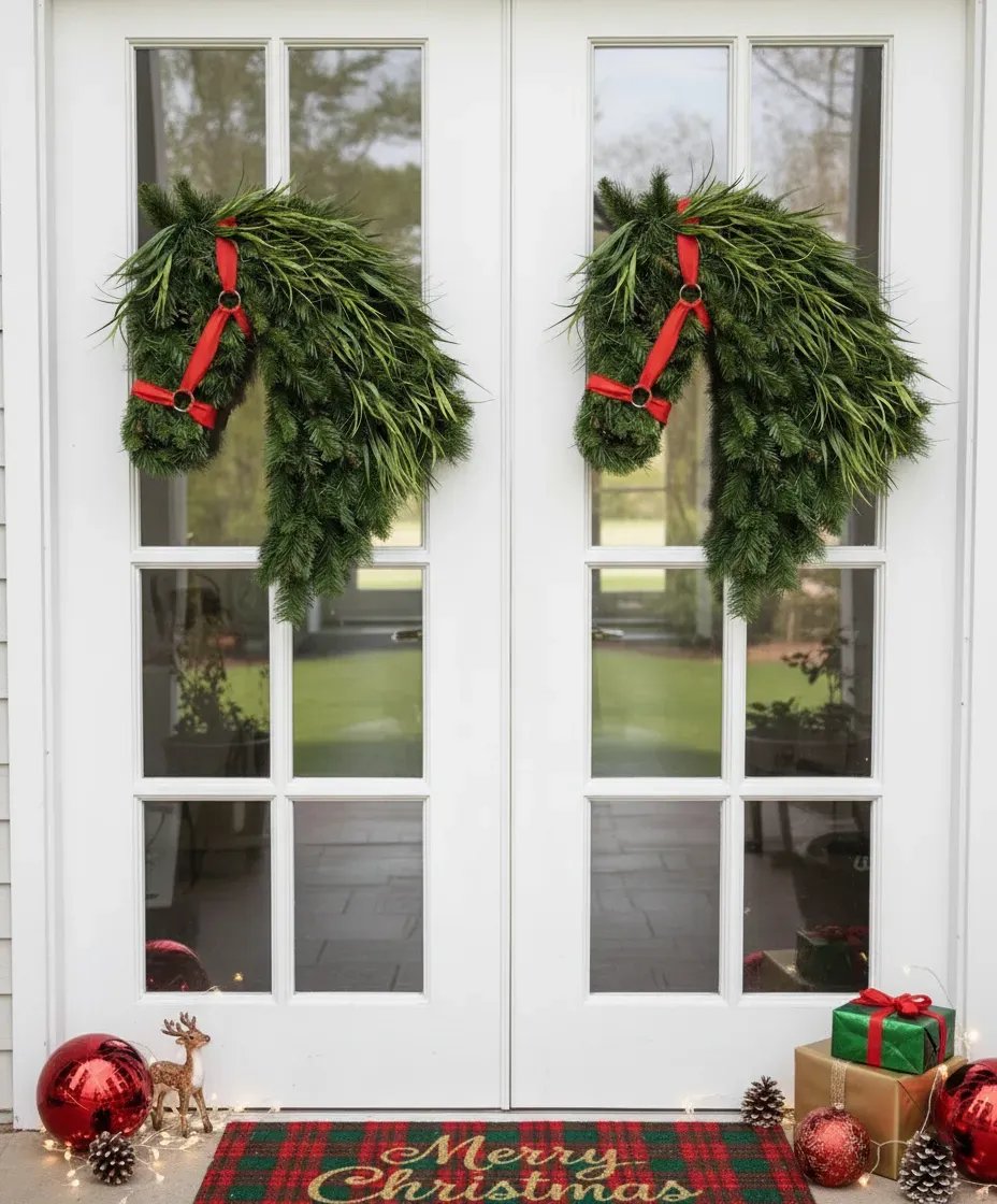 🐴Horse Head Wreath – Farmhouse Equestrian Door Decor✨