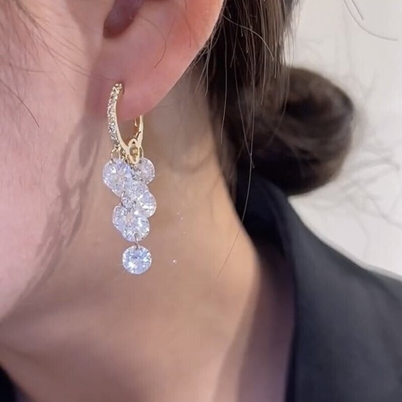 Crystal string earrings