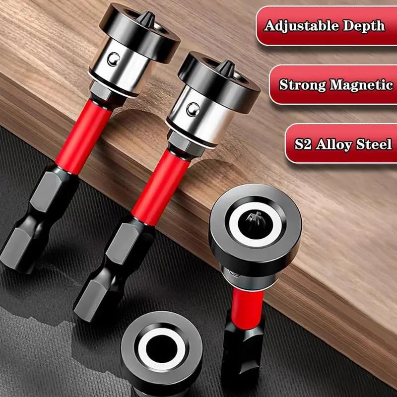 🔩 Drywall Bit Attachment with Depth Stop, PH2 Magnetic Drywall Screwdriver Bits