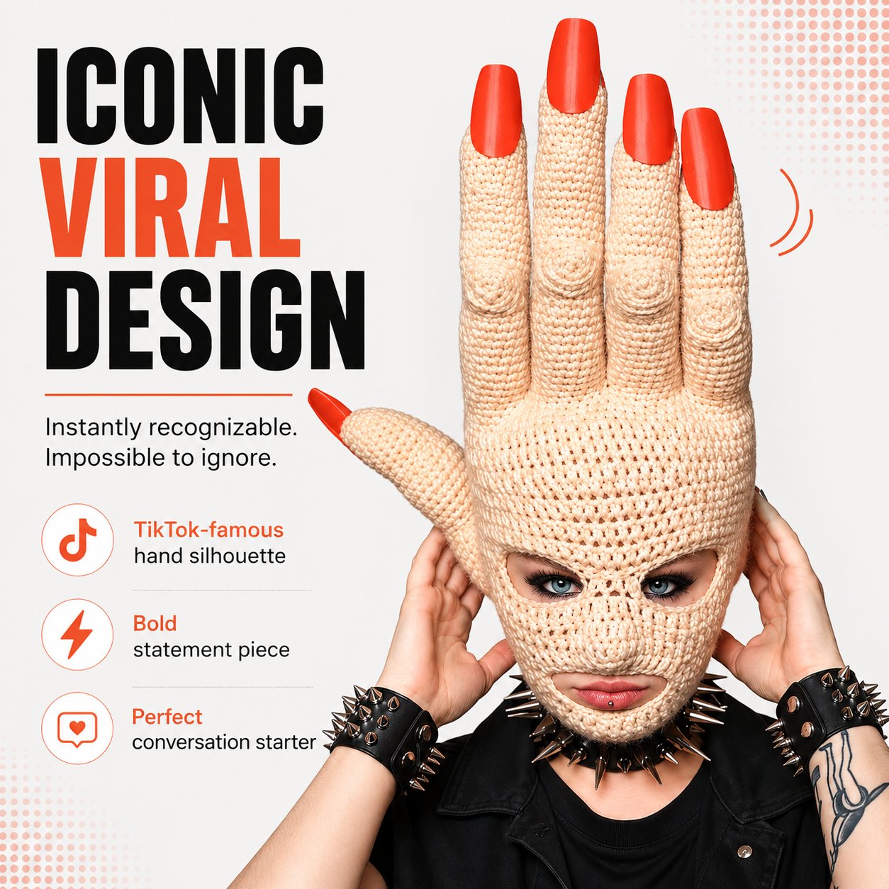 ✋ Handmade Giant Hand Crochet Balaclava