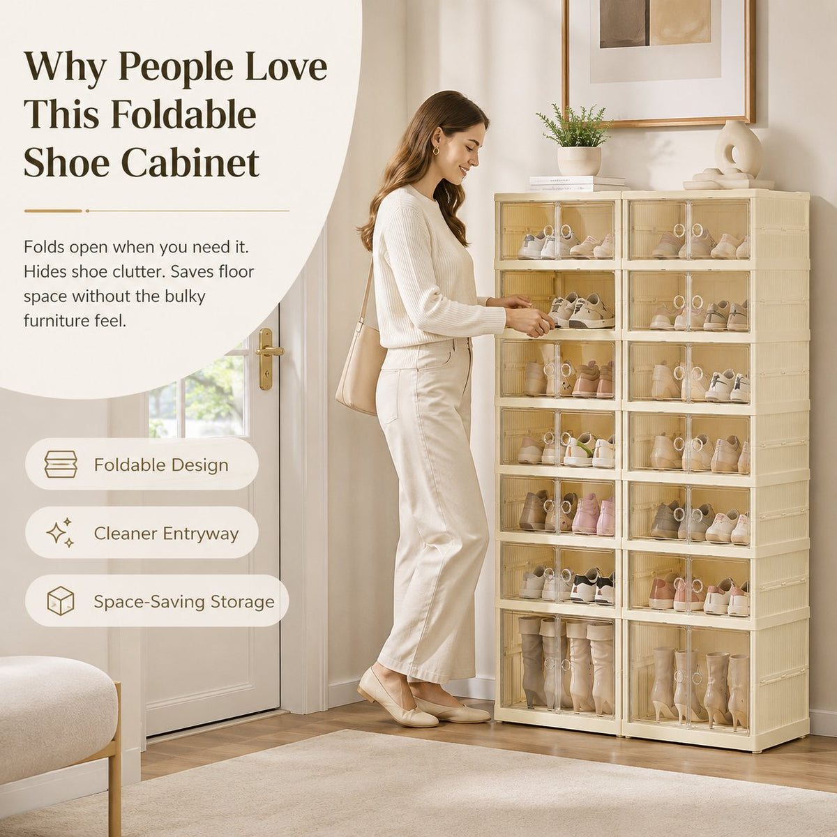 👟 Foldable Shoe Storage Cabinet