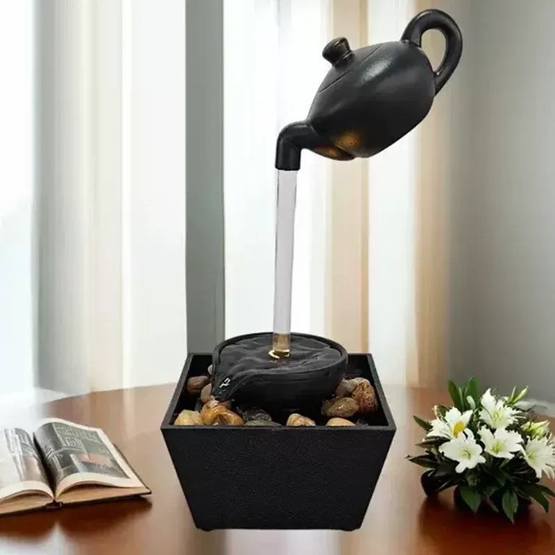 Floating Illusion Teapot Water Fountain Decor