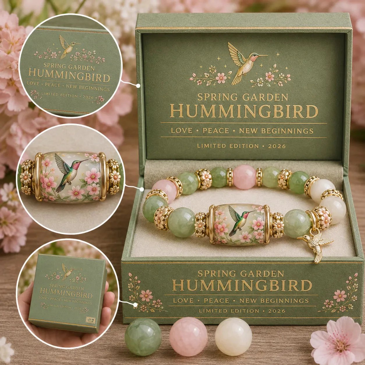 💜Hummingbird Garden Faith Bracelet 🌸