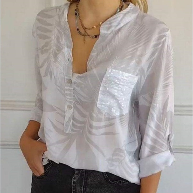 💕Women's Fashion V-Neck Printed Top