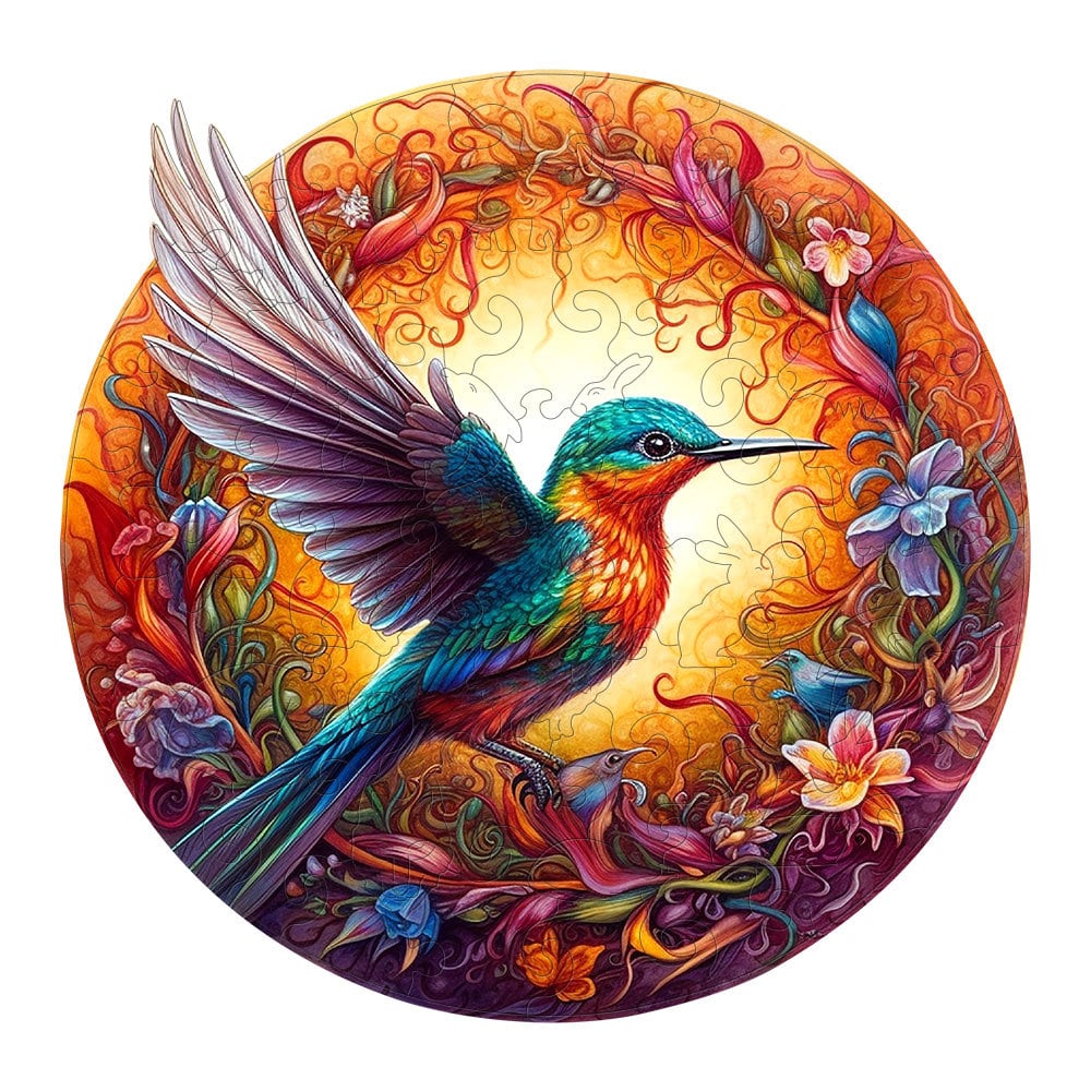 🎄 Christmas Special 🎁: Irregular Circular Wooden Puzzle with Exotic Birds 🦜 and Animals 🐾