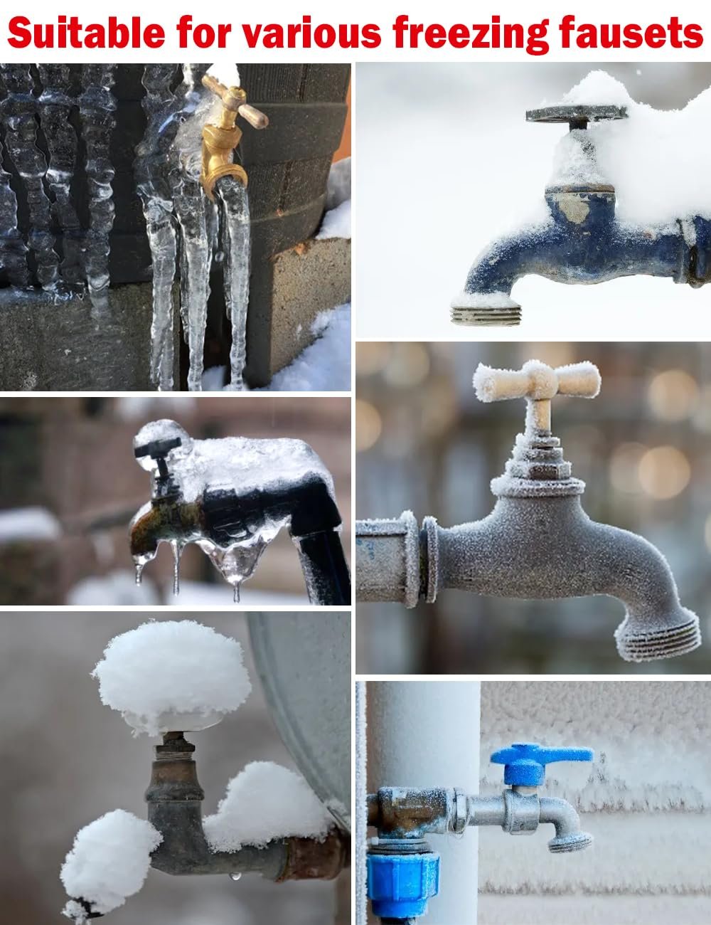 🔥4 Pack Outdoor Faucet Covers for Winter Freeze Protection