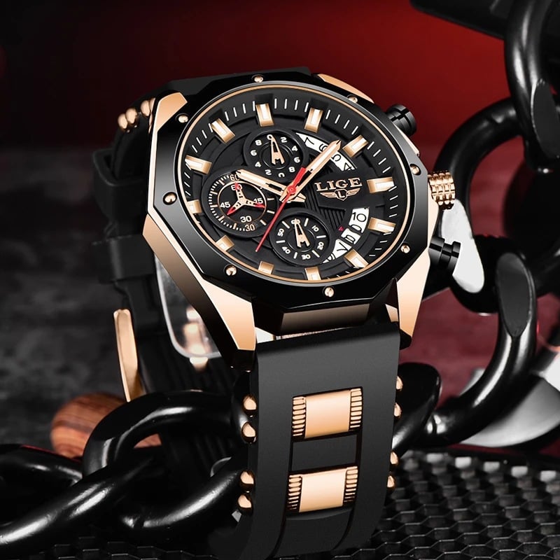 Fashion Silicone Strap Watch Multi-Function Calendar Sports Watch