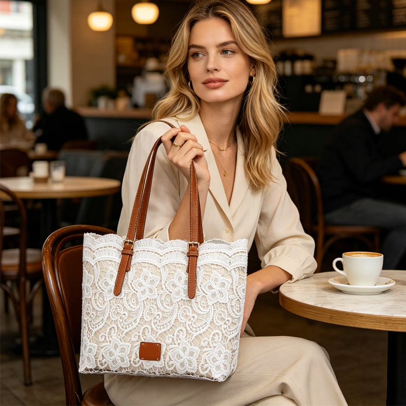 🔥 Vintage Lace Shoulder Bag – Elegant Lace, Spacious Interior & Adjustable Strap – Perfect for Wedding, Daily & Travel ✨
