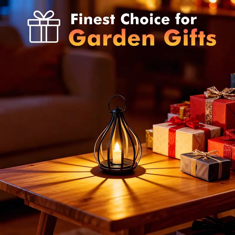 🌟 2026 New Design Solar Water Drop Shape Candle Lantern