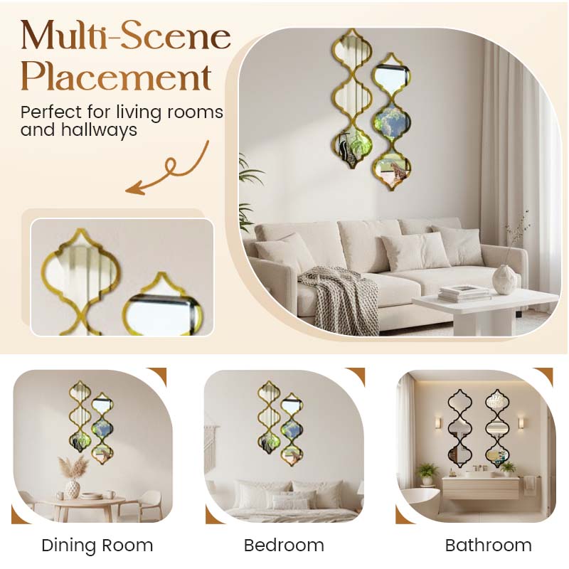🔥🔥12PCS 3D Acrylic Mirror Rhombus Wall Stickers