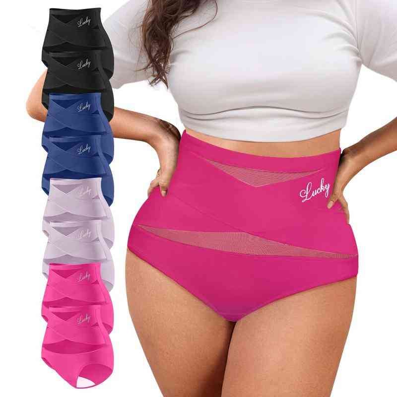 🌸Limited-Time Off-Buy 2 Get 1 Packs✨Plus-Size High-Waist Cross Tummy Control Panties