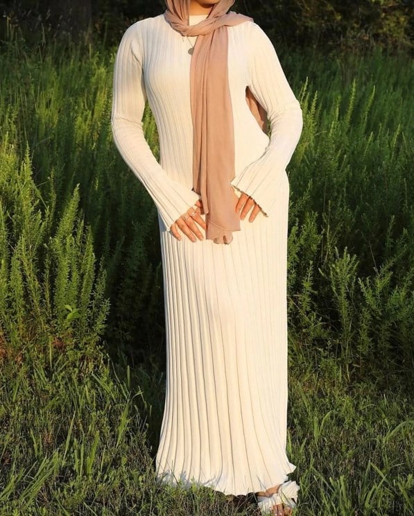 2023 FALL NEW SLEEVED KNIT MIDI DRESS