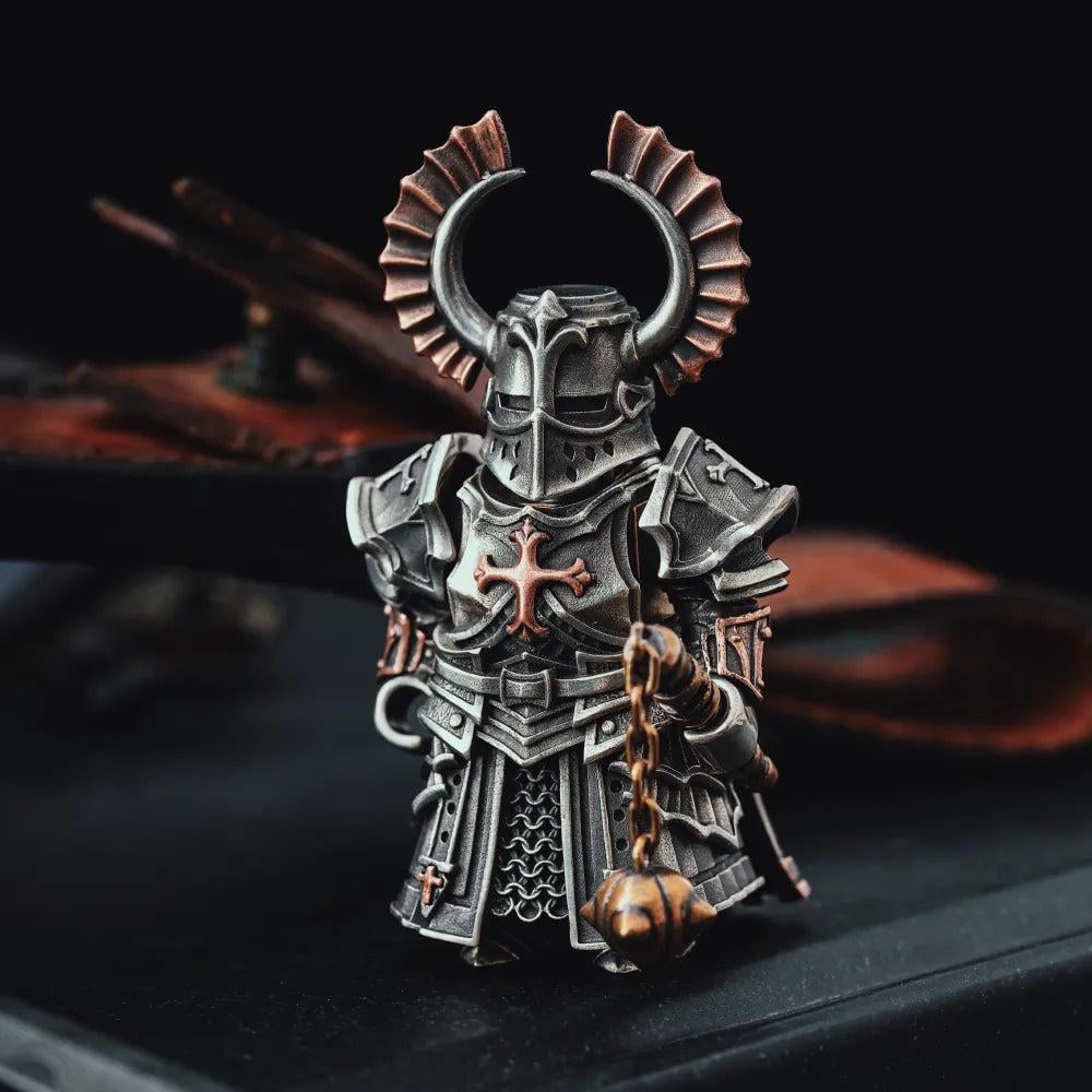🔥-Crusader Figurine, Magnetic Action Figure, Metal Model Kit, Medieval Knight Statue